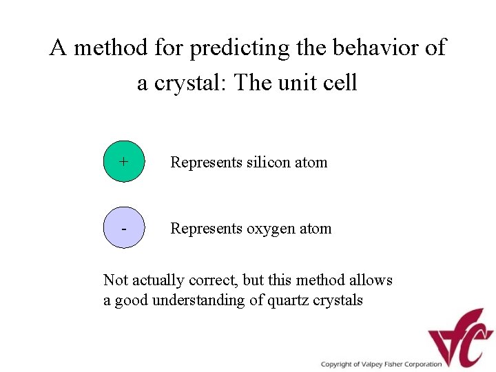 A method for predicting the behavior of a crystal: The unit cell + Represents