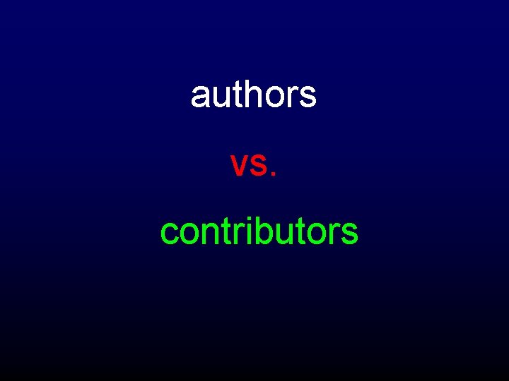 authors vs. contributors 