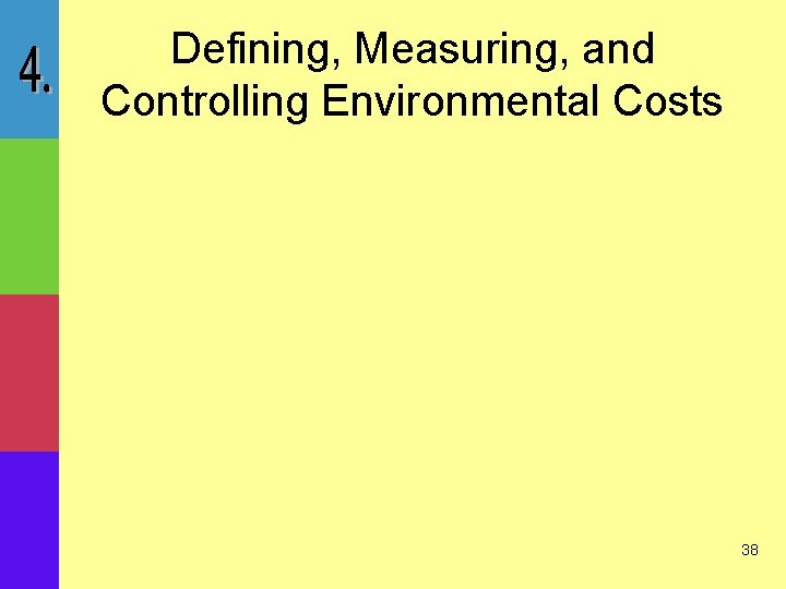 Defining, Measuring, and Controlling Environmental Costs 38 