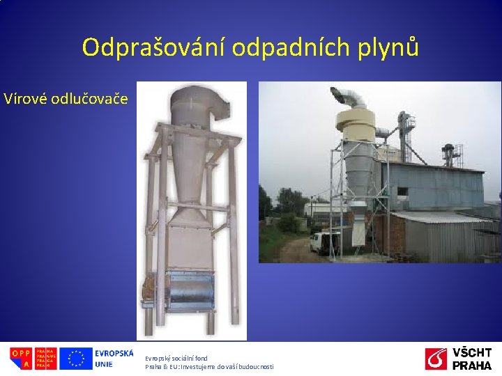 Odprašování odpadních plynů Vírové odlučovače Evropský sociální fond Praha & EU: Investujeme do vaší