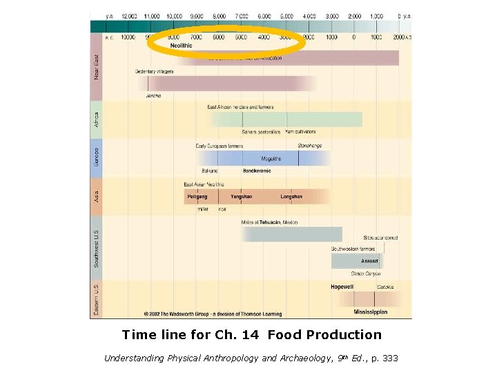 Neolithic Time line for Ch. 14 Food Production Understanding Physical Anthropology and Archaeology, 9