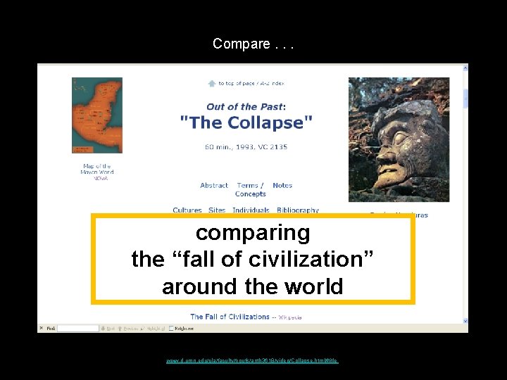 Compare. . . comparing the “fall of civilization” around the world www. d. umn.