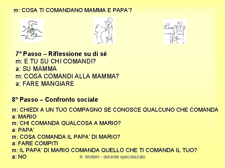 m: COSA TI COMANDANO MAMMA E PAPA’? 7° Passo – Riflessione su di sé