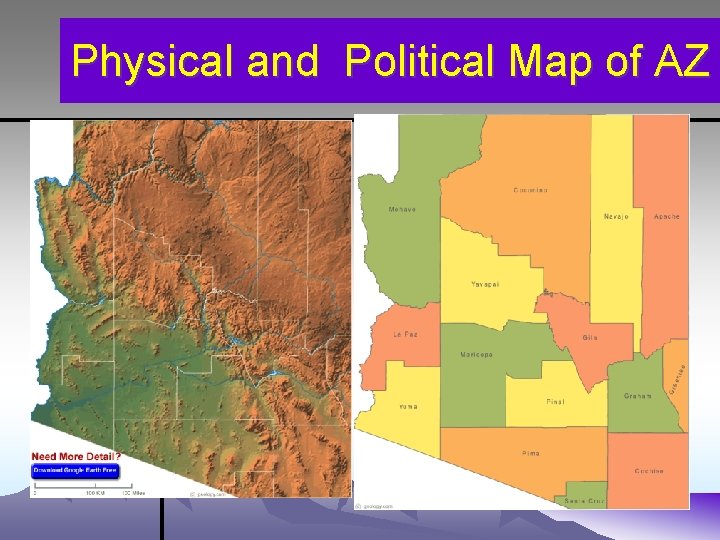 Physical and Political Map of AZ 