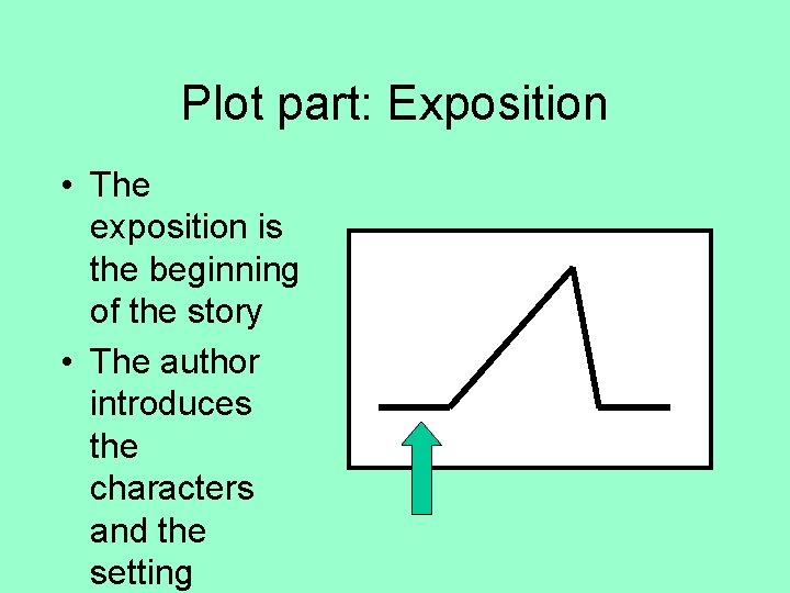 Plot part: Exposition • The exposition is the beginning of the story • The
