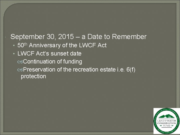  September 30, 2015 – a Date to Remember • 50 th Anniversary of