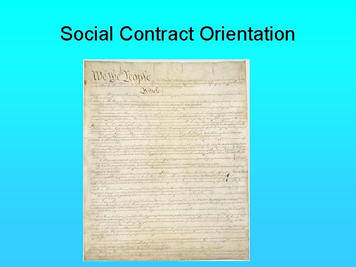 Social Contract Orientation 