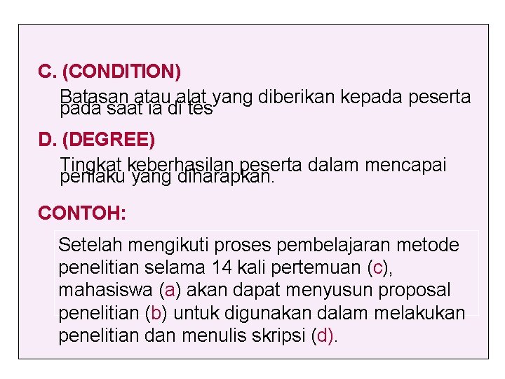 Contoh Degree Dalam Tujuan Pembelajaran - Contoh Indikator Dan Tujuan