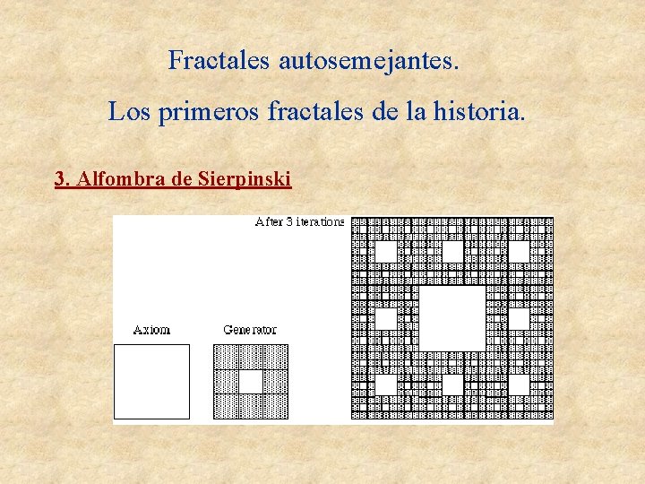 Fractales autosemejantes. Los primeros fractales de la historia. 3. Alfombra de Sierpinski Fractales autosemejantes. Los primeros fractales de la historia. 3. Alfombra de Sierpinski