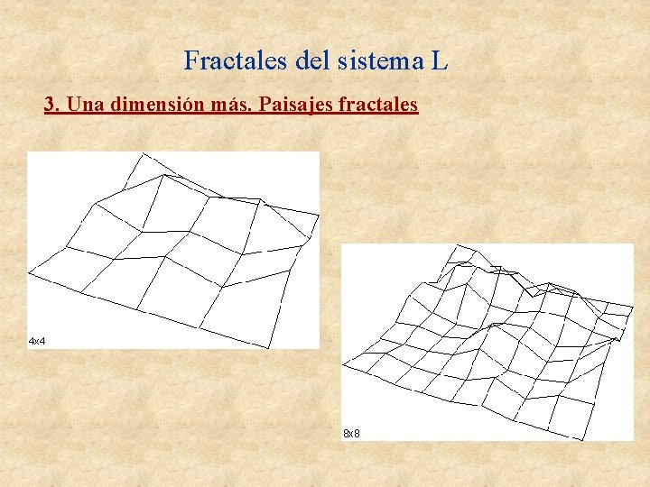 Fractales del sistema L 3. Una dimensión más. Paisajes fractales Fractales del sistema L 3. Una dimensión más. Paisajes fractales