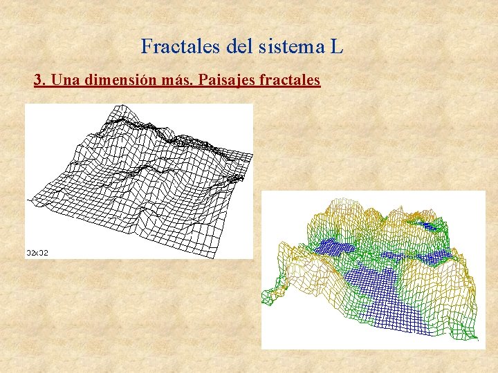 Fractales del sistema L 3. Una dimensión más. Paisajes fractales Fractales del sistema L 3. Una dimensión más. Paisajes fractales