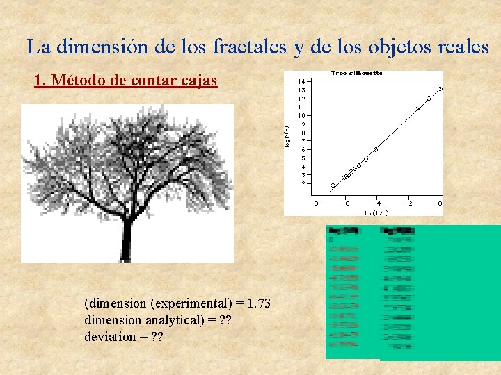 La dimensión de los fractales y de los objetos reales 1. Método de contar La dimensión de los fractales y de los objetos reales 1. Método de contar