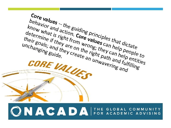 Core beha values know vior and - the gui ding a w c t Core beha values know vior and - the gui ding a w c t