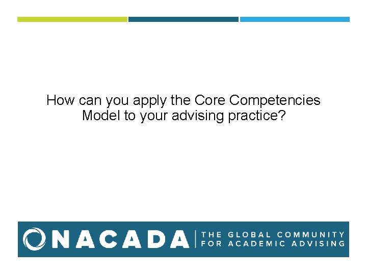 How can you apply the Core Competencies Model to your advising practice? 