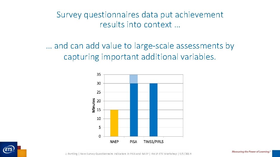 Survey questionnaires data put achievement results into context … … and can add value Survey questionnaires data put achievement results into context … … and can add value