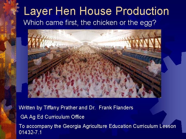 Layer Hen House Production Which came first, the chicken or the egg? Written by