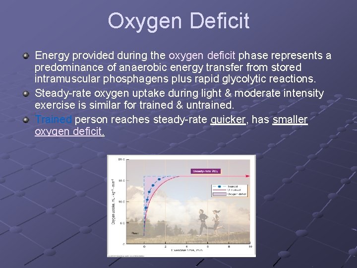 Oxygen Deficit Energy provided during the oxygen deficit phase represents a predominance of anaerobic