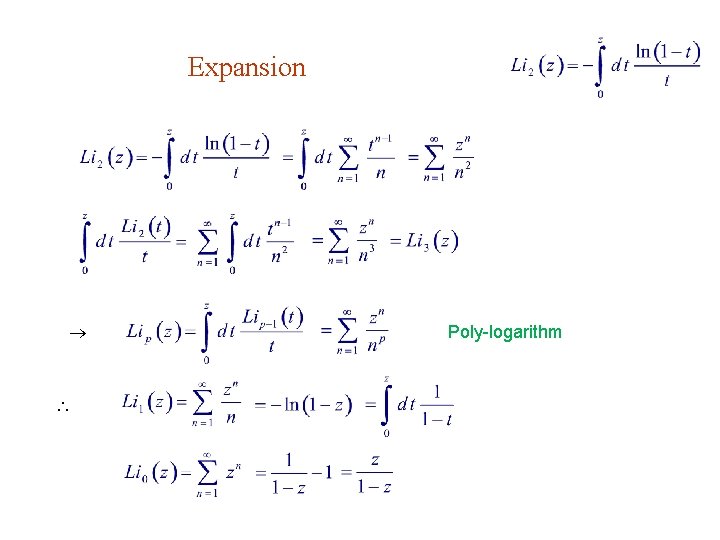 Expansion Poly-logarithm 