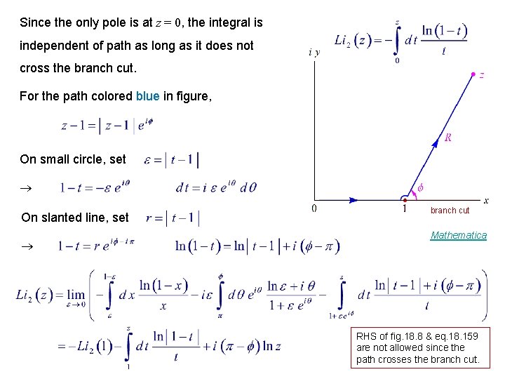 Since the only pole is at z = 0, the integral is independent of