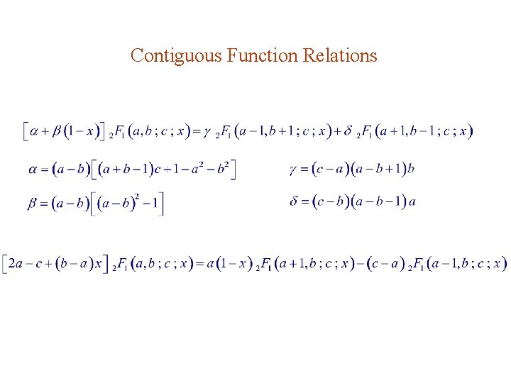 Contiguous Function Relations 