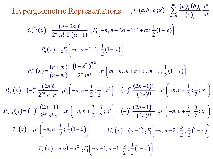 Hypergeometric Representations 