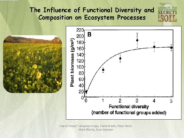 The Influence of Functional Diversity and Composition on Ecosystem Processes David Tilman, * Johannes