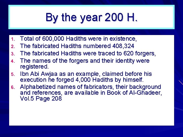 By the year 200 H. 1. 2. 3. 4. 5. 6. Total of 600, By the year 200 H. 1. 2. 3. 4. 5. 6. Total of 600,