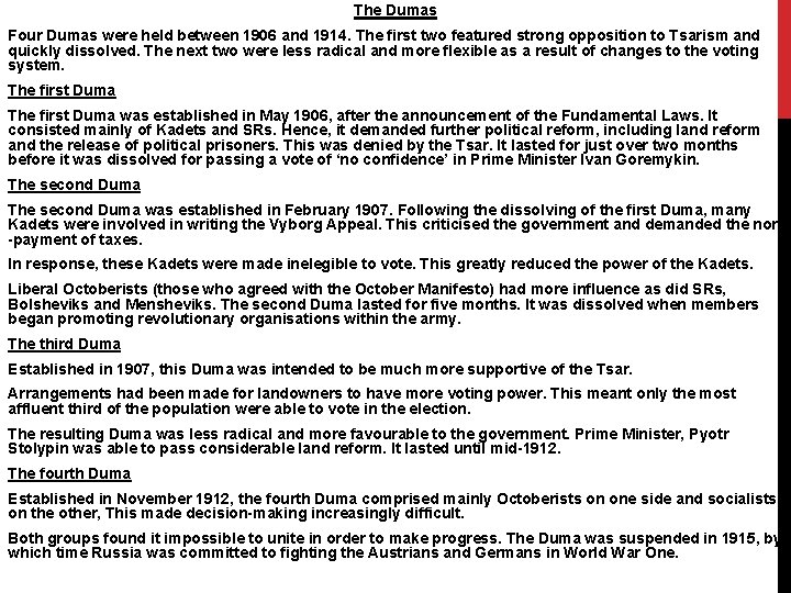 The Dumas Four Dumas were held between 1906 and 1914. The first two featured