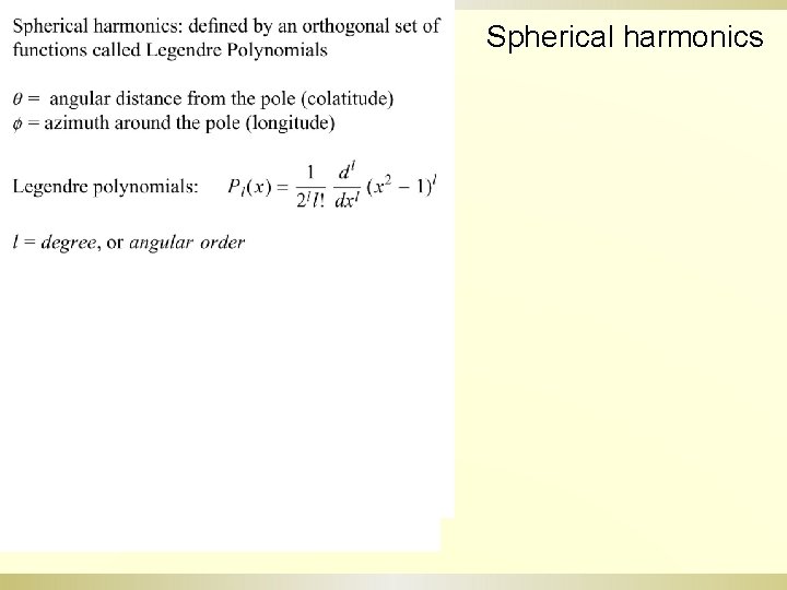 Spherical harmonics 