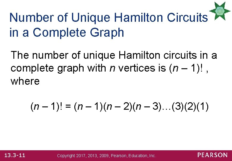 Number of Unique Hamilton Circuits in a Complete Graph The number of unique Hamilton