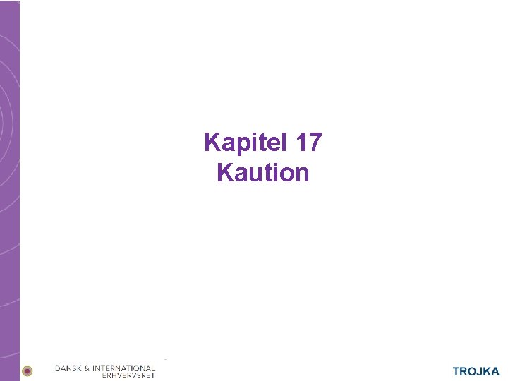 Kapitel 17 Kaution Kapitel 17 Kaution
