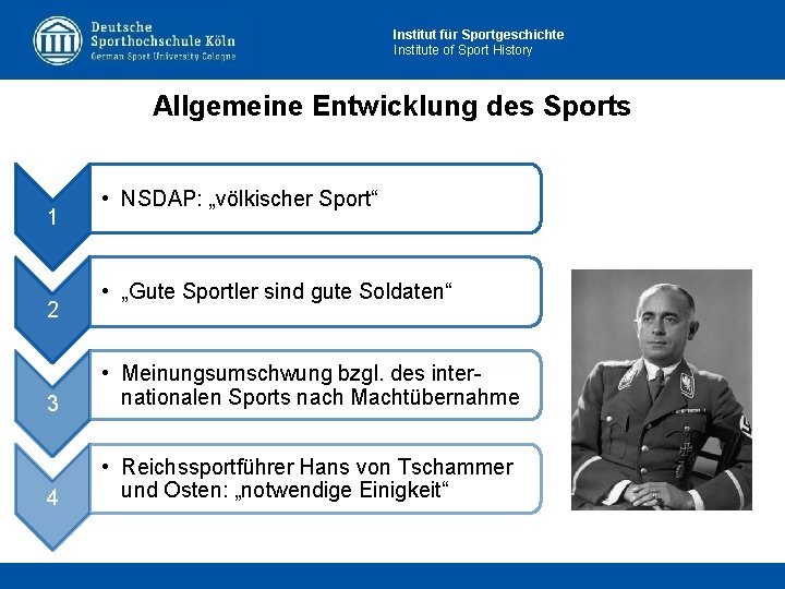 Institut für Sportgeschichte Institute of Sport History Allgemeine Entwicklung des Sports 1 2 •