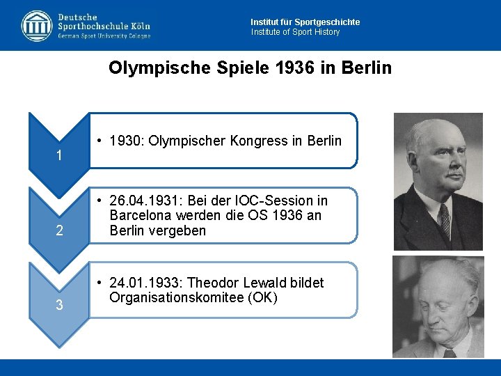 Institut für Sportgeschichte Institute of Sport History Olympische Spiele 1936 in Berlin 1 2