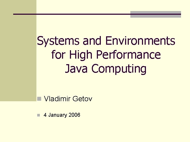 understanding performance | pdf | java virtual machine... Systems and Environments for High Performance Java Computing