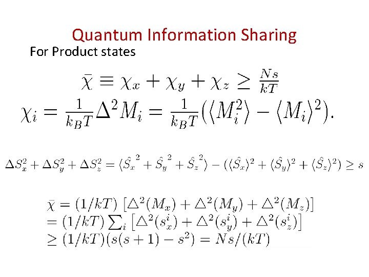 Quantum Information Sharing For Product states 