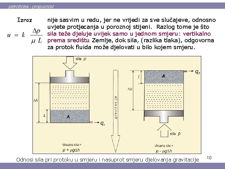 petrofizika - propusnost Izraz nije sasvim u redu, jer ne vrijedi za sve slučajeve,