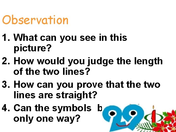 Observation P 1. (text book) 1. What can you see in this picture? 2. Observation P 1. (text book) 1. What can you see in this picture? 2.