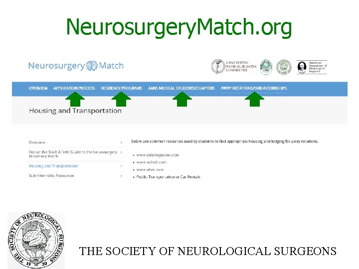 Neurosurgery. Match. org THE SOCIETY OF NEUROLOGICAL SURGEONS 