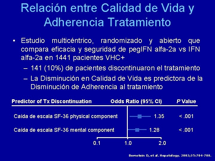 Relación entre Calidad de Vida y Adherencia Tratamiento • Estudio multicéntrico, randomizado y abierto