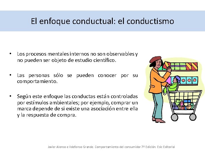 El enfoque conductual: el conductismo • Los procesos mentales internos no son observables y