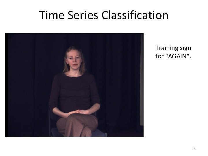 Time Series Classification Training sign for "AGAIN". 15 