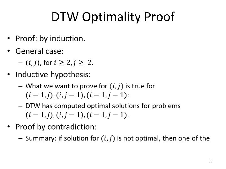 DTW Optimality Proof • 85 