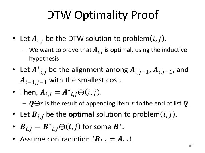 DTW Optimality Proof • 86 