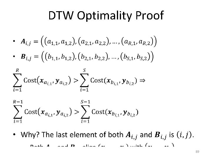 DTW Optimality Proof • 89 