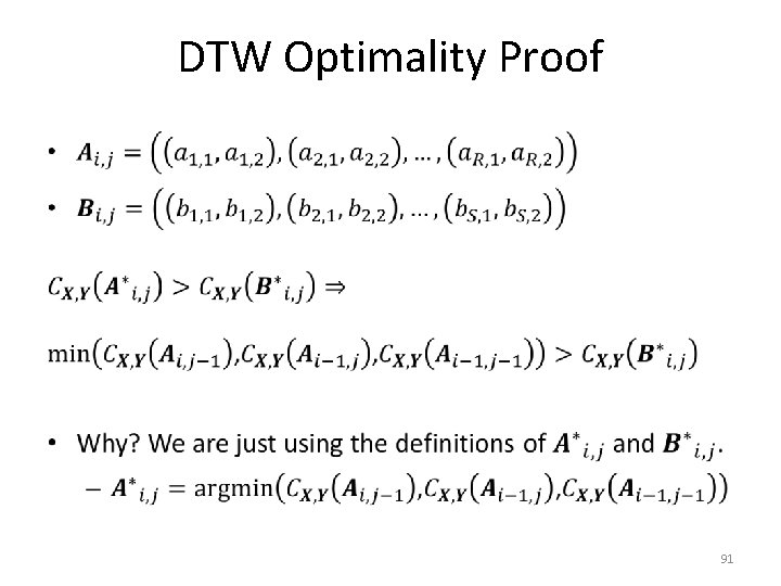 DTW Optimality Proof • 91 