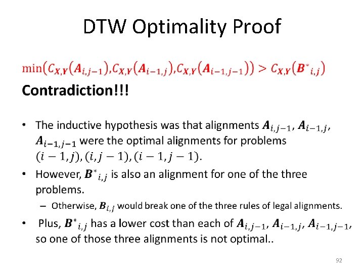 DTW Optimality Proof • 92 