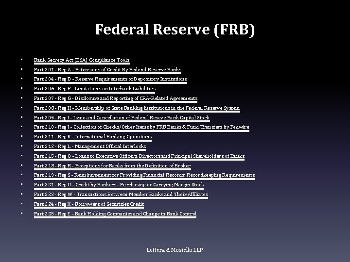 Federal Reserve (FRB) • Bank Secrecy Act (BSA) Compliance Tools • Part 201 - Federal Reserve (FRB) • Bank Secrecy Act (BSA) Compliance Tools • Part 201 -