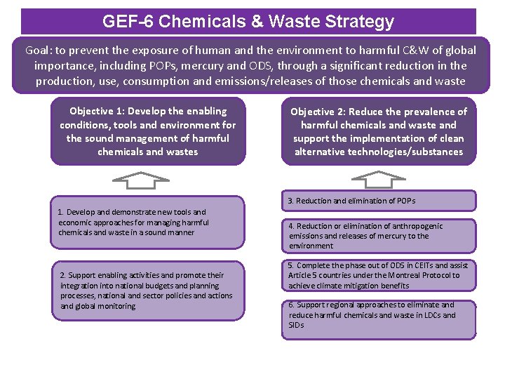 GEF-6 Chemicals & Waste Strategy Goal: to prevent the exposure of human and the