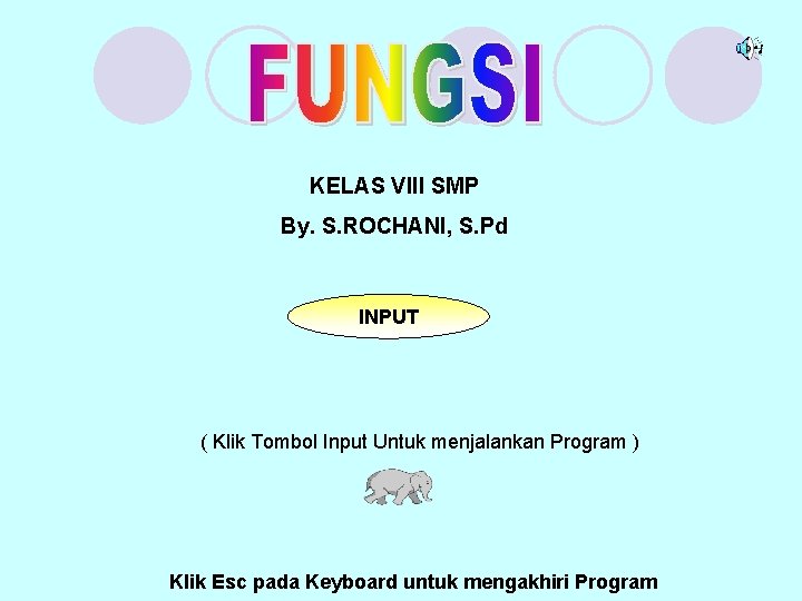 KELAS VIII SMP By. S. ROCHANI, S. Pd INPUT ( Klik Tombol Input Untuk