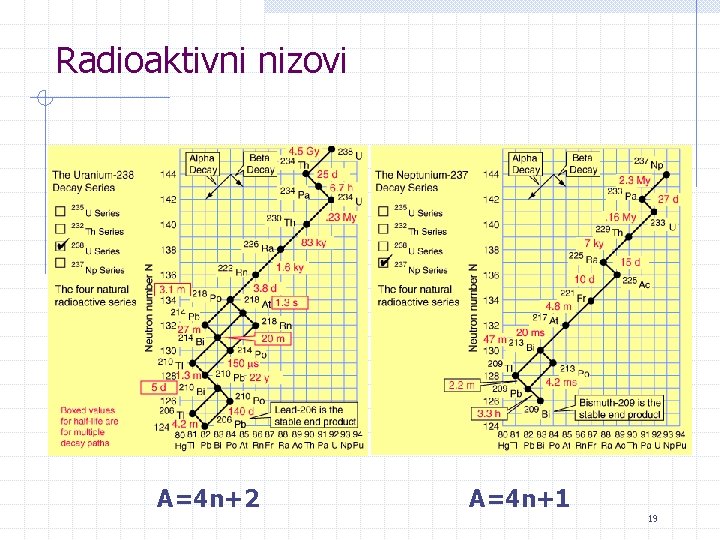 Radioaktivni nizovi A=4 n+2 A=4 n+1 19 